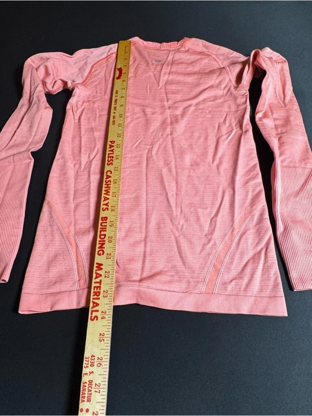 lululemon Coral Long Sleeve Seamless Performance Tee Athleisure
